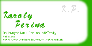 karoly perina business card